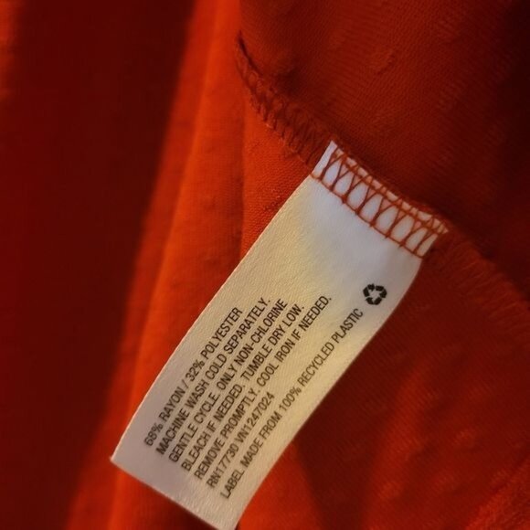 NWT Ava & Viv Orange Flowy Dressy Top, V Neck Sz 0X - Picture 7 of 9